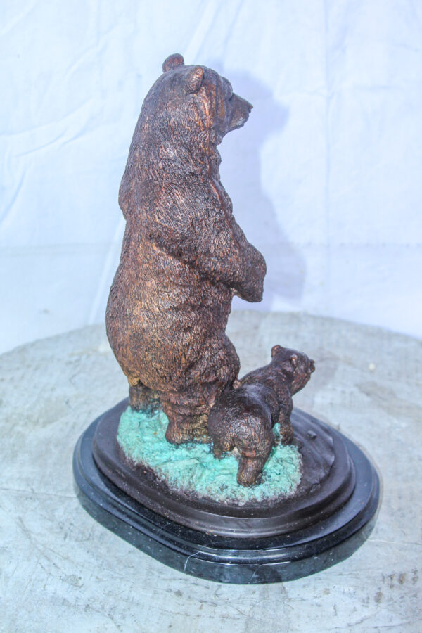 Bronze Cub And Mama Bear Statue, Perfect Wildlife Decor for Home 10" x 8" x 13"H - Image 7