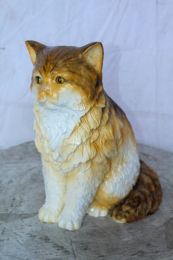 Brown Cat Sitting Bronze Statue, Charming for Cat Lovers 12" x 10" x 14"H - Image 3