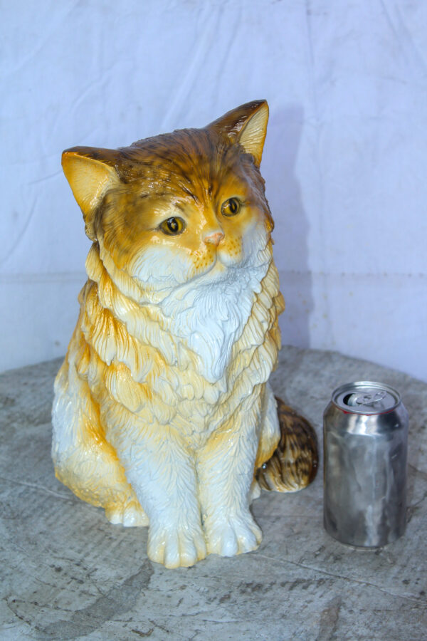 Brown Cat Sitting Bronze Statue, Charming for Cat Lovers 12" x 10" x 14"H - Image 4