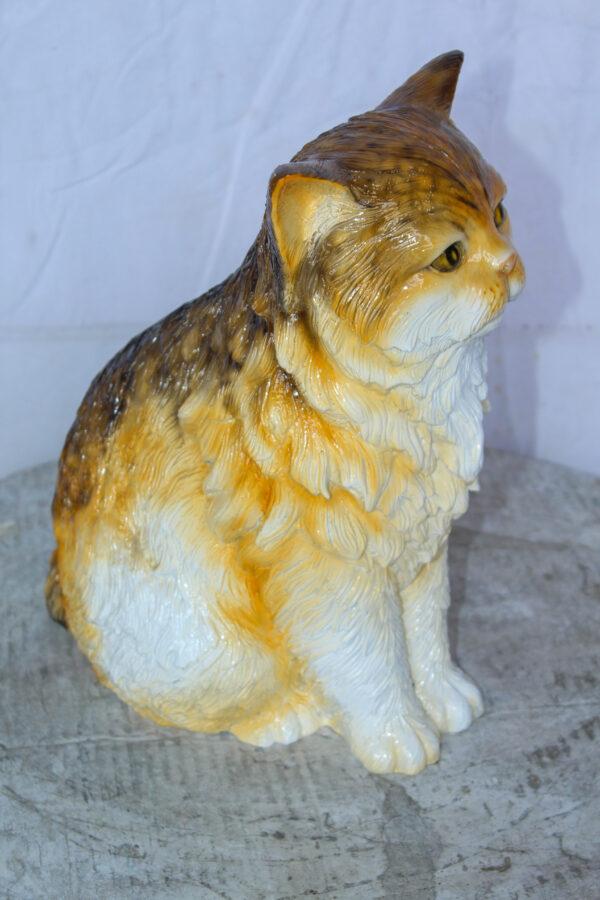 Brown Cat Sitting Bronze Statue, Charming for Cat Lovers 12" x 10" x 14"H - Image 5