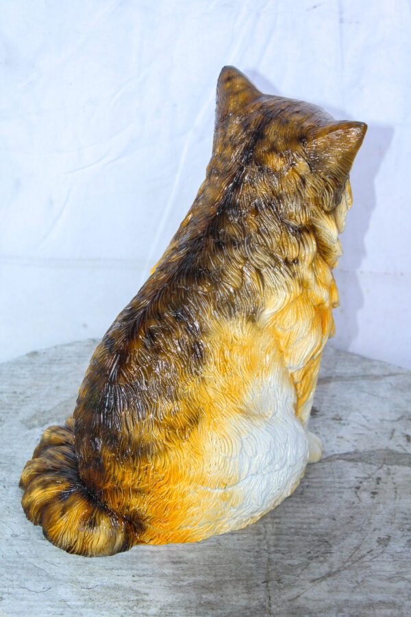 Brown Cat Sitting Bronze Statue, Charming for Cat Lovers 12" x 10" x 14"H - Image 7