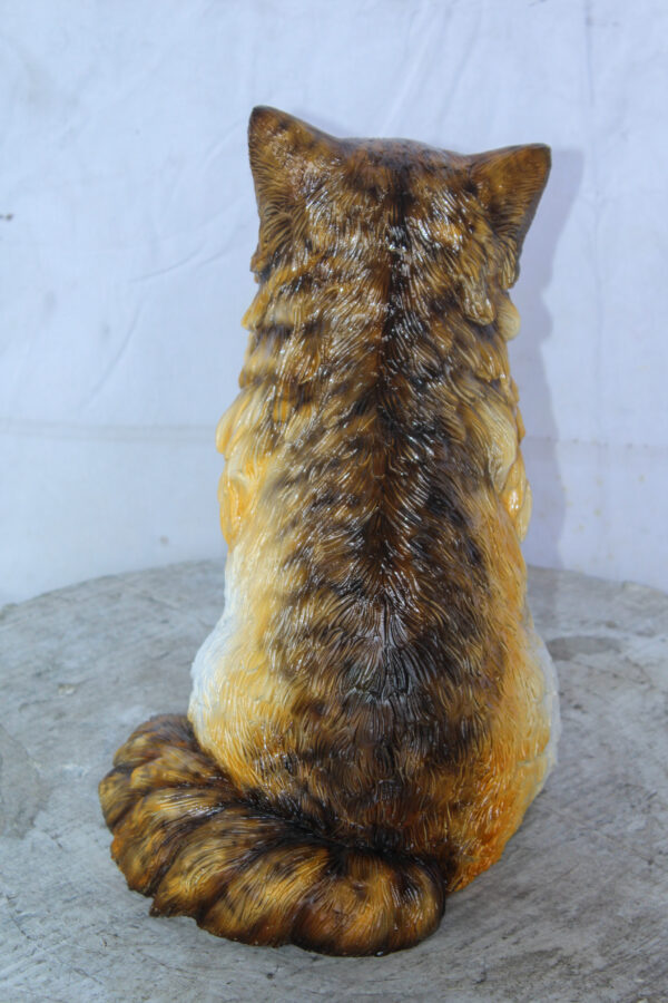 Brown Cat Sitting Bronze Statue, Charming for Cat Lovers 12" x 10" x 14"H - Image 8