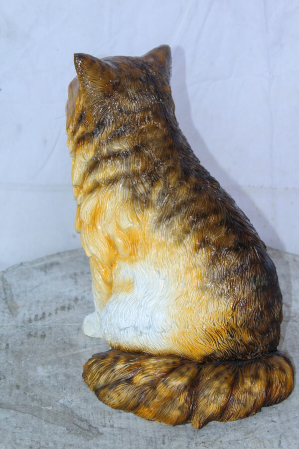 Brown Cat Sitting Bronze Statue, Charming for Cat Lovers 12" x 10" x 14"H - Image 9
