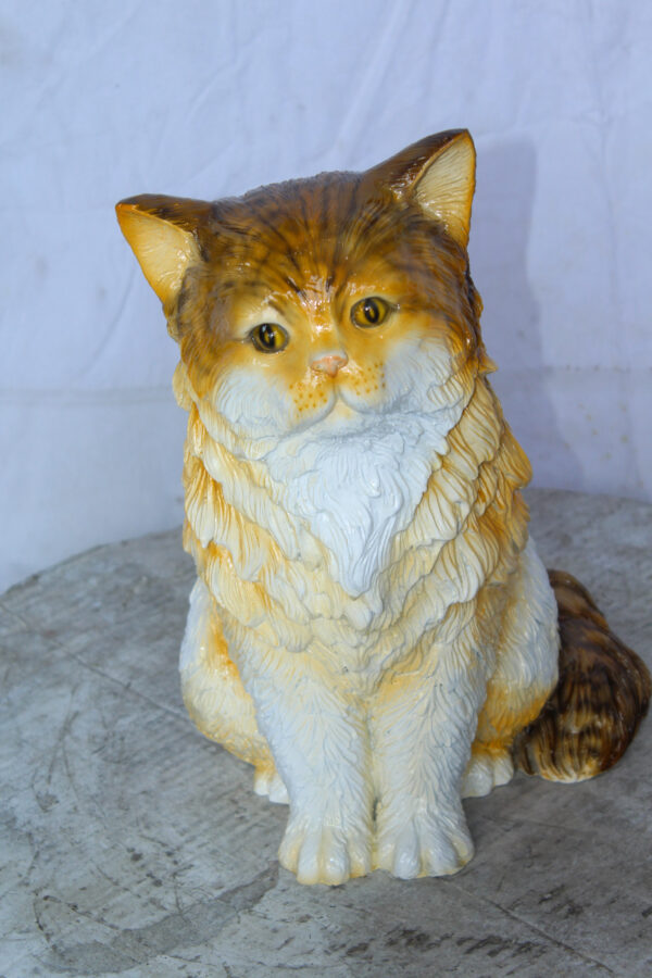 Brown Cat Sitting Bronze Statue, Charming for Cat Lovers 12" x 10" x 14"H - Image 12