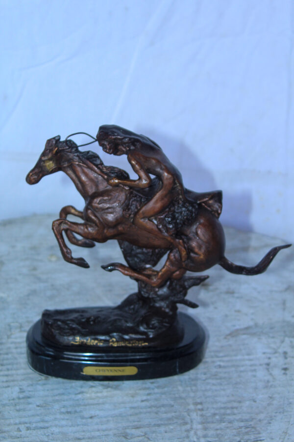Cheyenne by Remington Bronze Statue Replica, Iconic Western Decor 9" x 3" x 9"H - Image 11