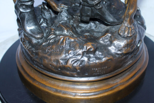 Hippolyte Moreau and Prosper Lecourtier Bronze Statue Replica 18" x 16" x 33"H - Image 6