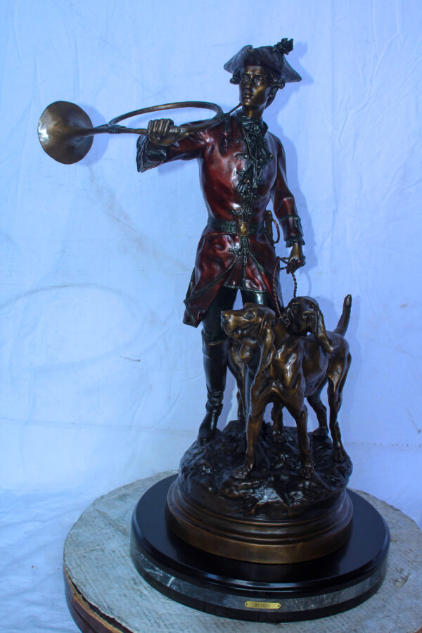 Hippolyte Moreau and Prosper Lecourtier Bronze Statue Replica 18" x 16" x 33"H - Image 12