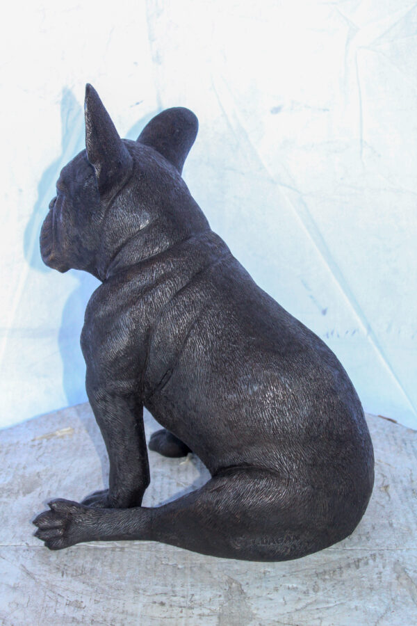 Bronze Statue of French Bulldog Sitting, Elegant Canine Decor 12" x 12" x 17"H - Image 9