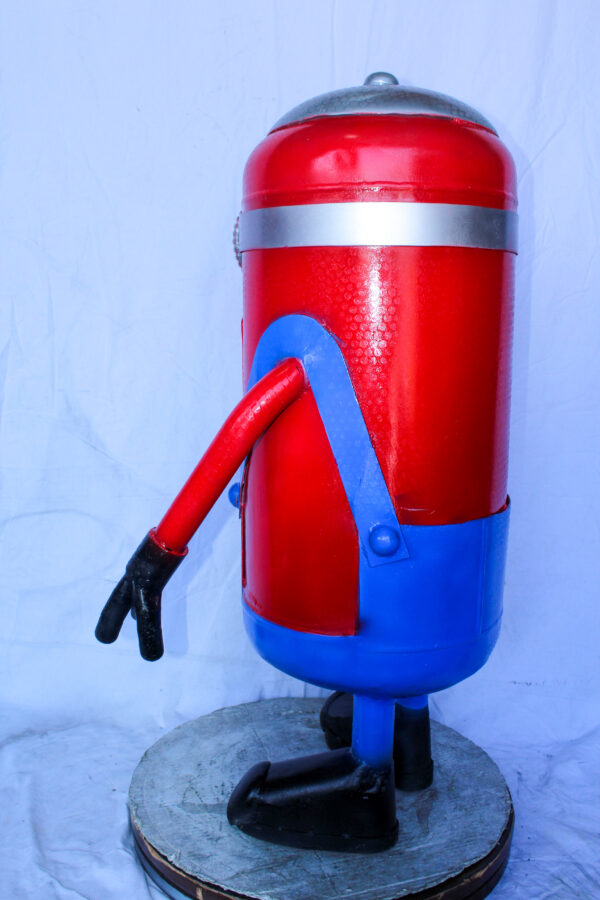 Comical Metal Scrap Statue of Boy With One Eye, Whimsical Art 28" x 15" x 42"H - Image 8