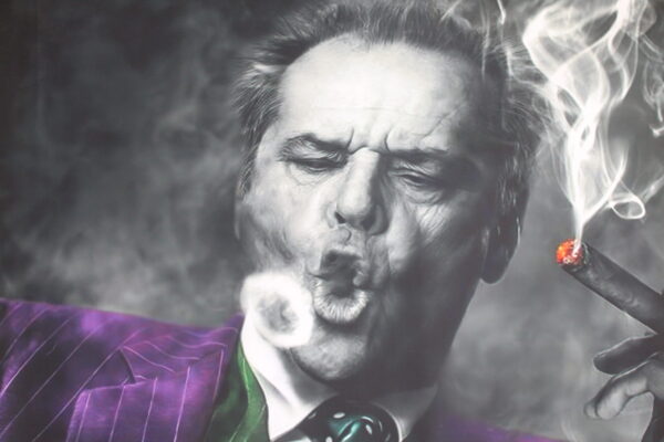 Jack Nicholson Cigar Rings Giant Canvas Painting Print Unstretched, 53"x44"