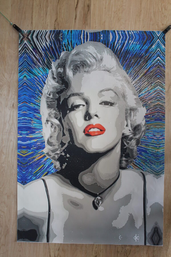 Giant Unstretched Canvas of Marilyn Monroe Pop Art, 63"x44" - Image 3