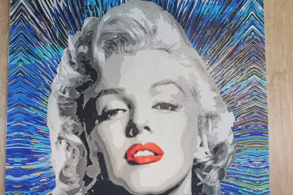 Giant Unstretched Canvas of Marilyn Monroe Pop Art, 63"x44" - Image 4