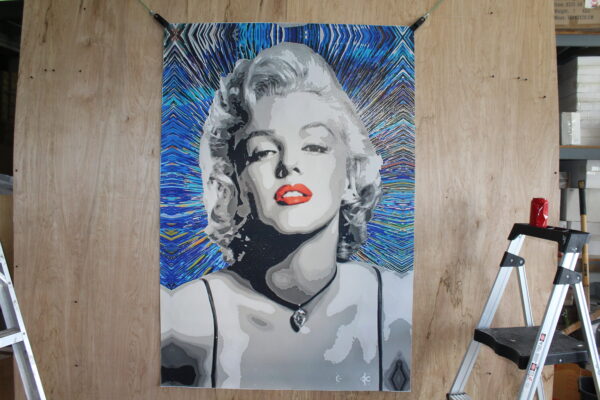 Giant Unstretched Canvas of Marilyn Monroe Pop Art, 63"x44" - Image 6