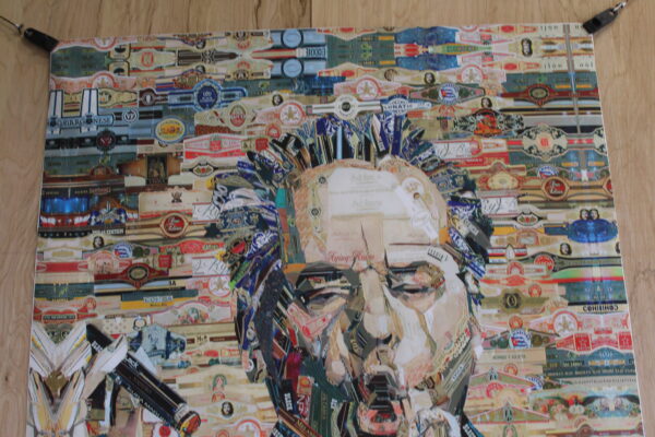 Cigar band collage Jack Nicholson Pop Art on a Giant Unstretched Canvas, 44"x54" - Image 5