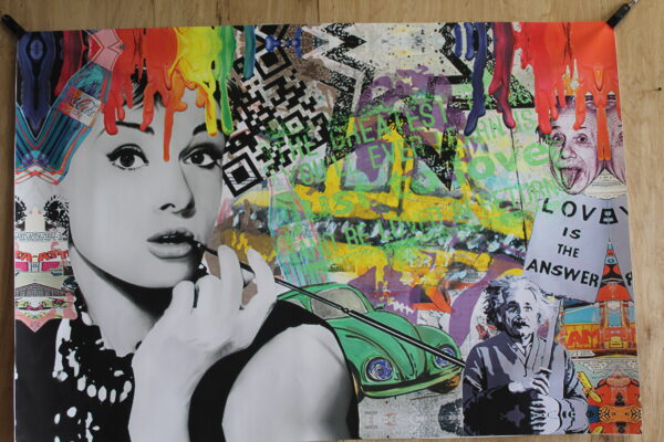 Love Is The Answer, Oliver Neilson Replica, a Giant Unstretched Canvas, 64"x44" - Image 2