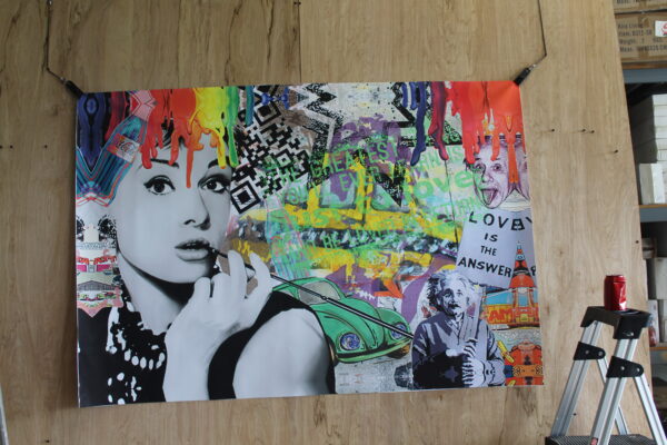 Love Is The Answer, Oliver Neilson Replica, a Giant Unstretched Canvas, 64"x44" - Image 4