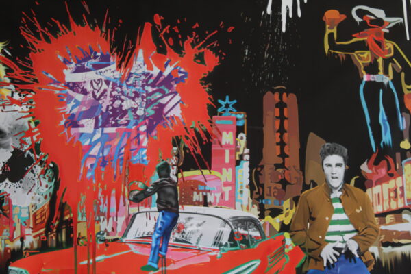 Elvis with a splash a Marc Rudinsky Replica, a Giant Unstretched Canvas, 64"x44" - Image 4