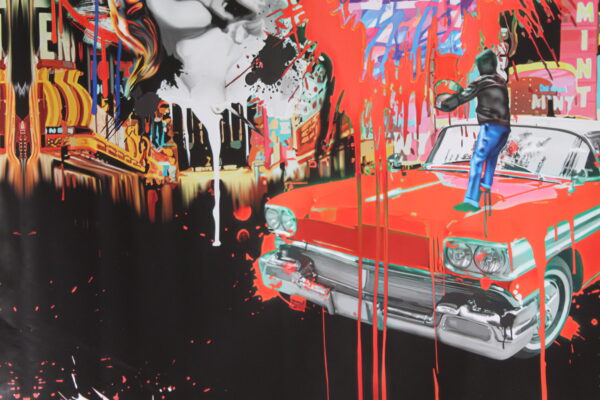 Elvis with a splash a Marc Rudinsky Replica, a Giant Unstretched Canvas, 64"x44" - Image 6
