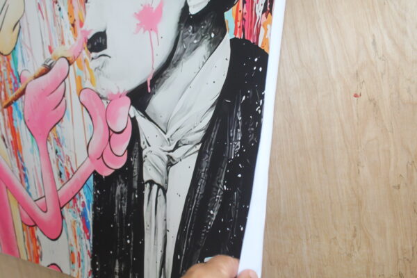 Pink Panther and Charli Chaplin Pop Art Giant size Unstretched Painting, 64"x44" - Image 4