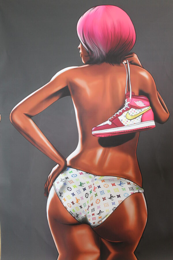Louis Vuitton Retro Nike Jordan 1 fashion Giant Unstretched painting, 44"x64" - Image 11