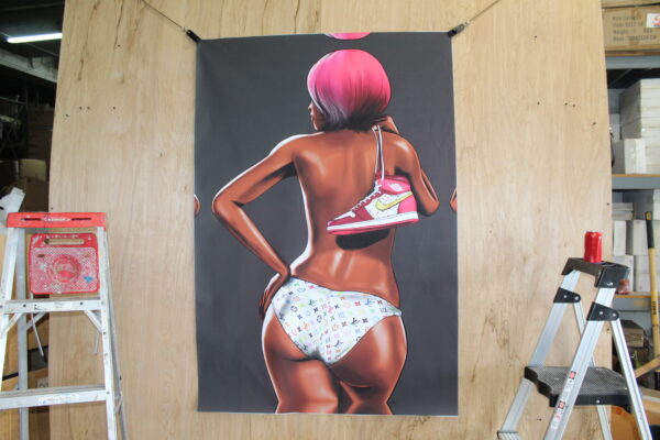 Louis Vuitton Retro Nike Jordan 1 fashion Giant Unstretched painting, 44"x64" - Image 4