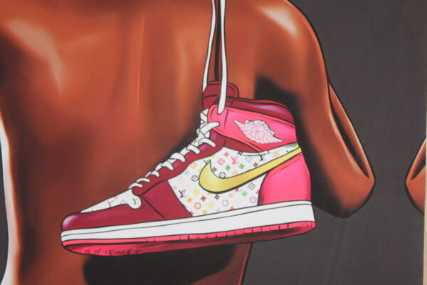 Louis Vuitton Retro Nike Jordan 1 fashion Giant Unstretched painting, 44"x64" - Image 5