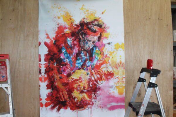 Pop Art Painting of Keith Richards, giant size Unstretched Canvas, 44"x64" - Image 10