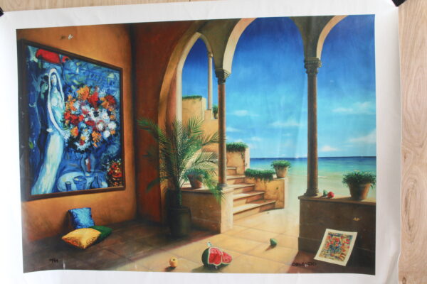 Orlando Quevedo Afternoon Painting on Unstretched Canvas Medium, 30"x20"