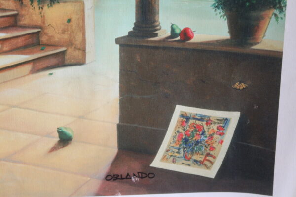 Orlando Quevedo Afternoon Painting on Unstretched Canvas Medium, 30"x20" - Image 4