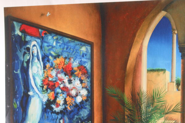 Orlando Quevedo Afternoon Painting on Unstretched Canvas Medium, 30"x20" - Image 6