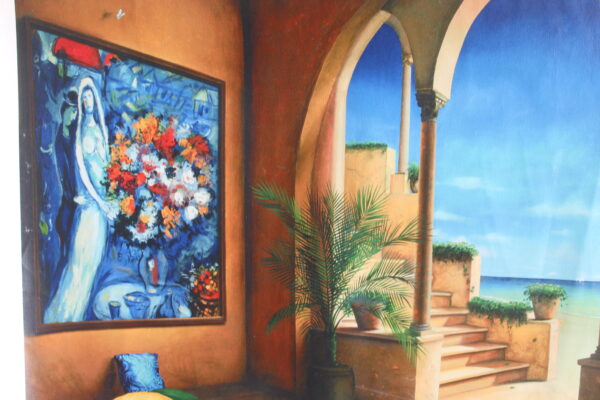 Orlando Quevedo Afternoon Painting on Unstretched Canvas Medium, 30"x20" - Image 7