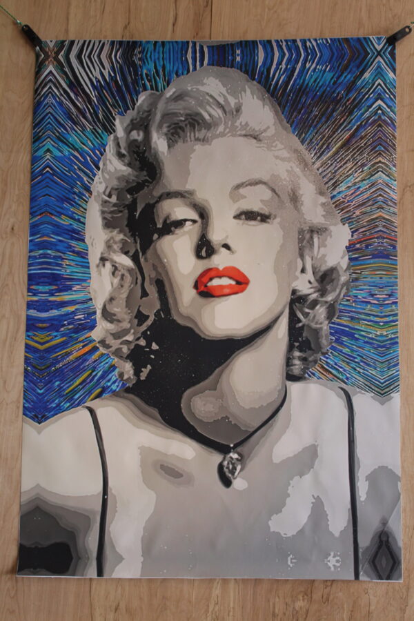 Giant Unstretched Canvas of Marilyn Monroe Pop Art, 63"x44" - Image 8