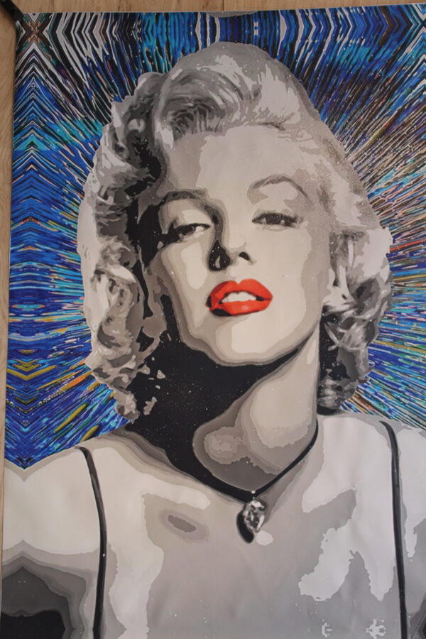 Giant Unstretched Canvas of Marilyn Monroe Pop Art, 63"x44" - Image 9