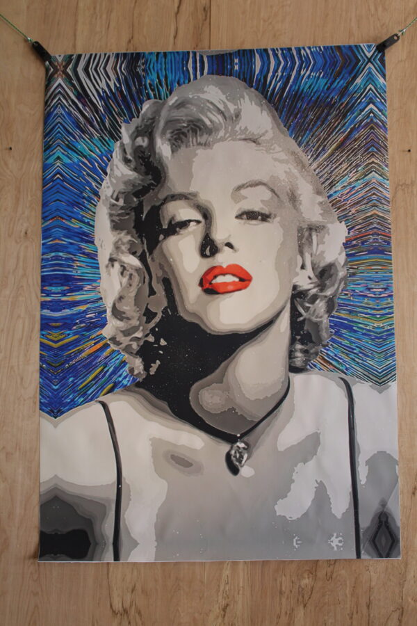 Giant Unstretched Canvas of Marilyn Monroe Pop Art, 63"x44" - Image 11