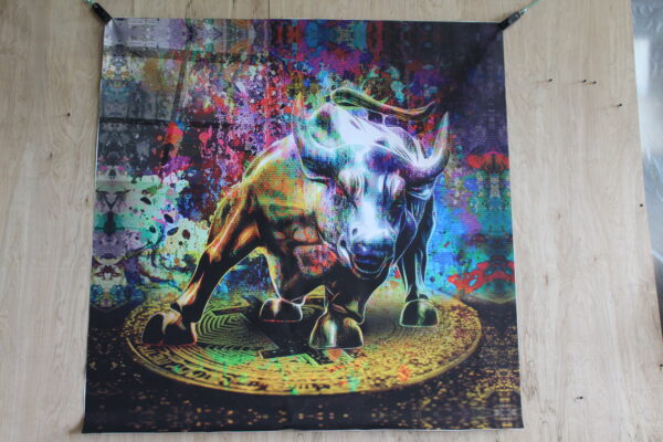 Bitcoin Bull Market, A Giant Painting on Unstretched Canvas, 52"x52" - Image 2