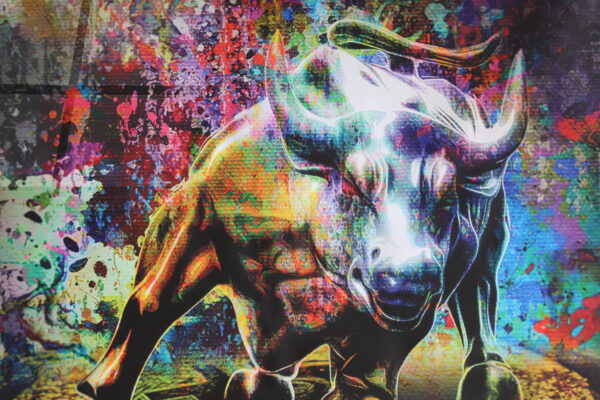 Bitcoin Bull Market, A Giant Painting on Unstretched Canvas, 52"x52" - Image 3