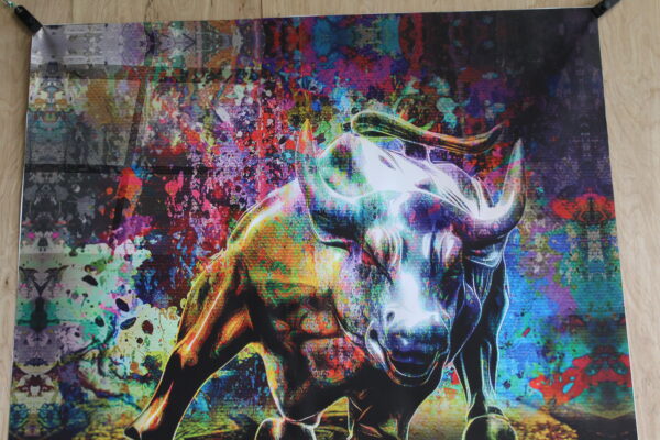 Bitcoin Bull Market, A Giant Painting on Unstretched Canvas, 52"x52" - Image 4