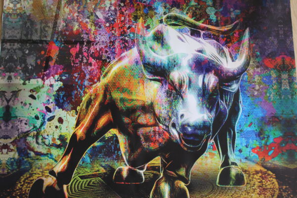 Bitcoin Bull Market, A Giant Painting on Unstretched Canvas, 52"x52" - Image 7