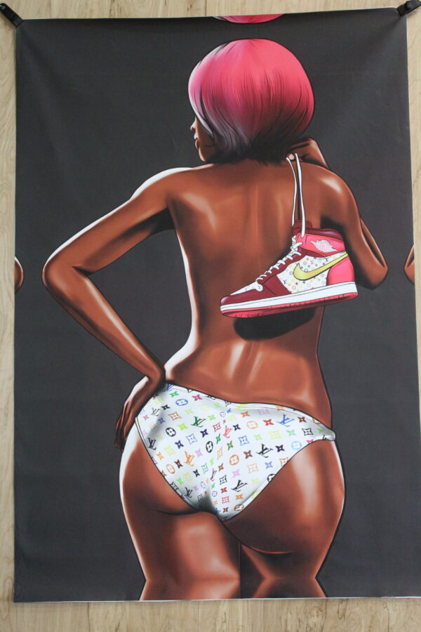 Louis Vuitton Retro Nike Jordan 1 fashion Giant Unstretched painting, 44"x64" - Image 6
