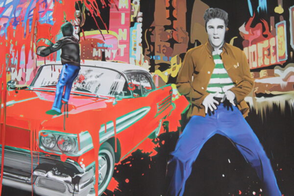 Elvis with a splash a Marc Rudinsky Replica, a Giant Unstretched Canvas, 64"x44" - Image 10