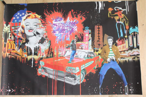 Elvis with a splash a Marc Rudinsky Replica, a Giant Unstretched Canvas, 64"x44" - Image 11