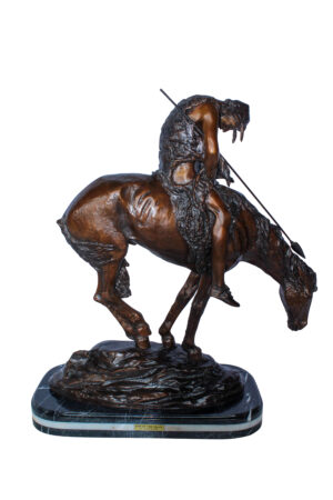 End of the Trail Native American Bronze Sculpture Replica 29" x 11" x 32"H