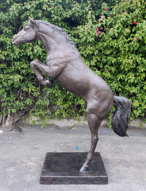 Life Size Rearing Horse Bronze Statue Outdoor Equestrian Art 58" x 21" x 76"H - Image 9