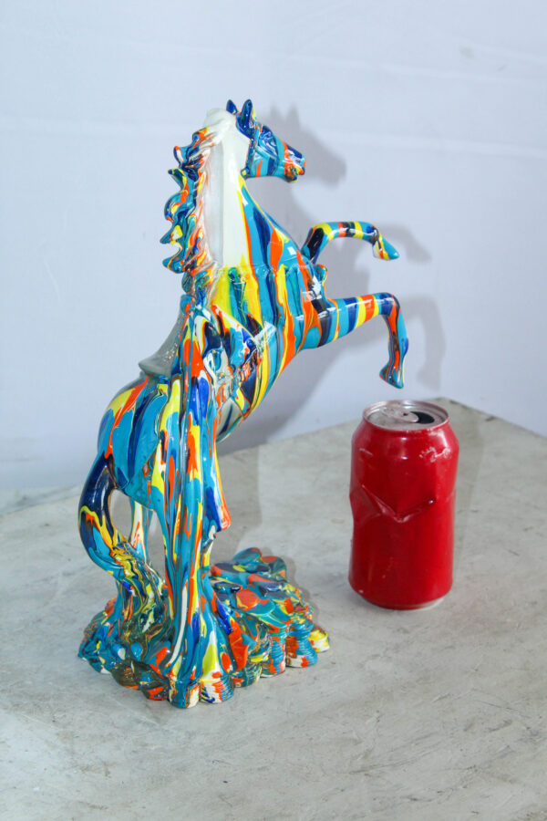 Multicolor Rearing Horse Statue Abstract Art Décor 11" x 6" x 14"H - Image 4