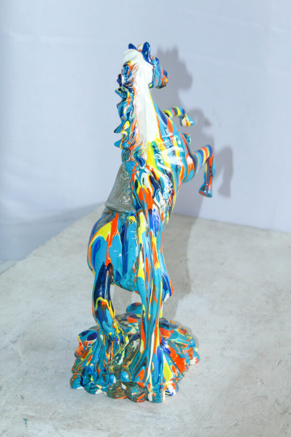 Multicolor Rearing Horse Statue Abstract Art Décor 11" x 6" x 14"H - Image 5