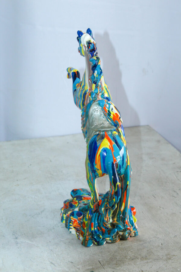 Multicolor Rearing Horse Statue Abstract Art Décor 11" x 6" x 14"H - Image 6