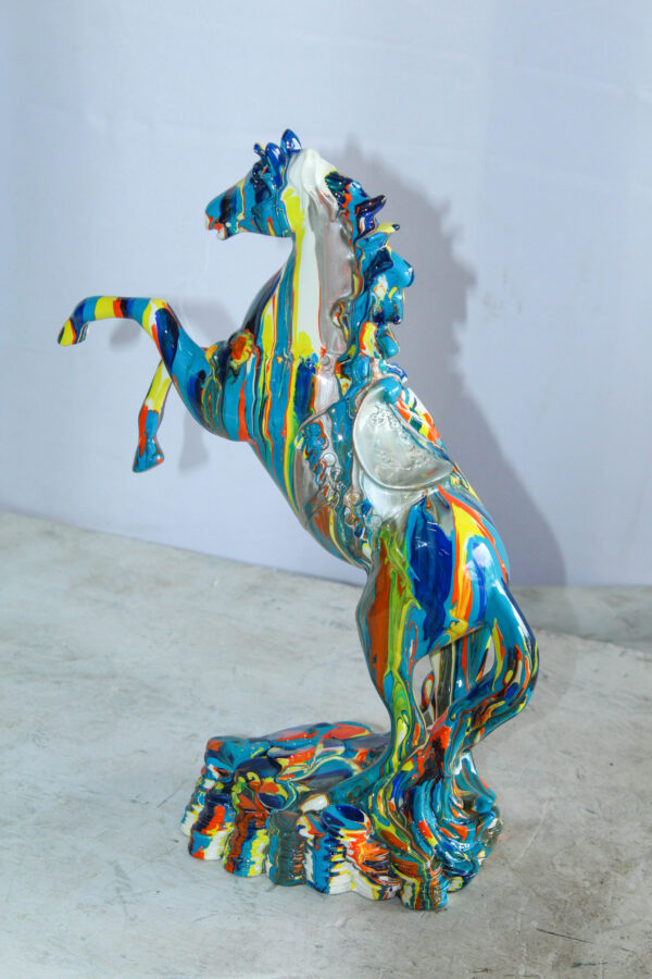 Multicolor Rearing Horse Statue Abstract Art Décor 11" x 6" x 14"H - Image 7