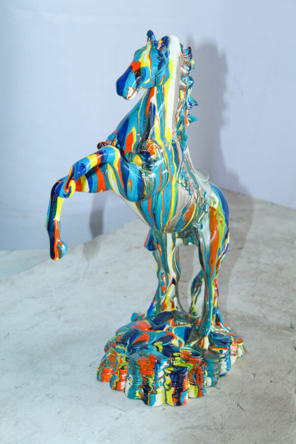 Multicolor Rearing Horse Statue Abstract Art Décor 11" x 6" x 14"H - Image 9