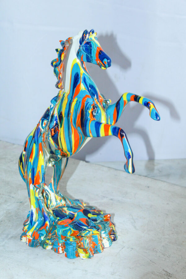 Multicolor Rearing Horse Statue Abstract Art Décor 11" x 6" x 14"H - Image 11