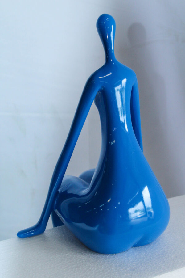 Modern  Abstract Art Resin Statue Sitting On Edge Female Figure 8" x 6" x 15"H - Image 10